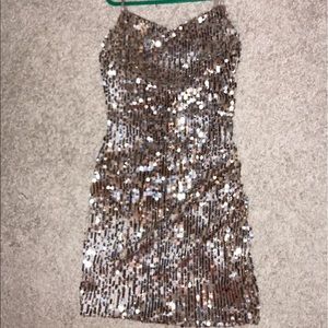 Gold mini dress!